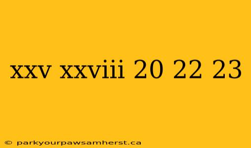 xxv xxviii 20 22 23